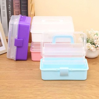 [Vận chuyển nhanh] Dụng cụ sắp xếp kẹp tóc trang điểm CORESSPACE, Hộp lưu trữ 2 / 3 lớp có thể gập lại, Hộp đựng nghệ thuật làm móng tay di động dung tích lớn bằng nhựa