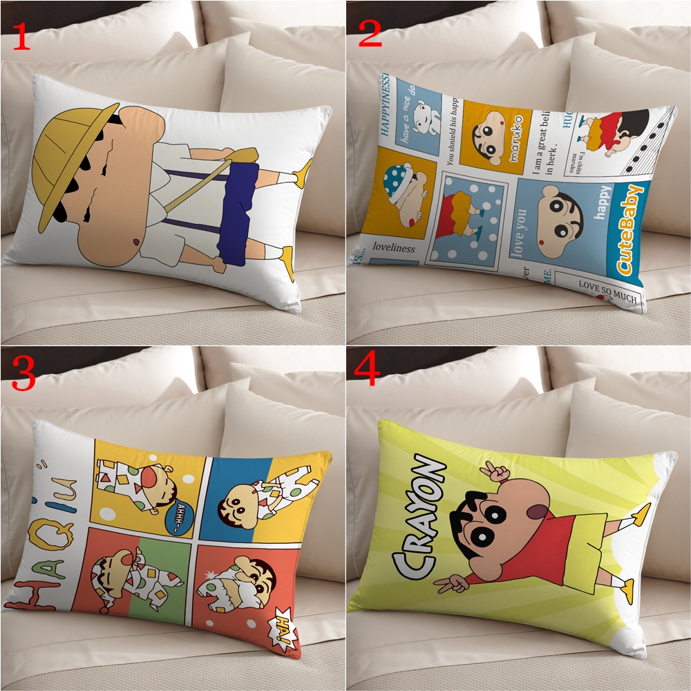 Vỏ Gối polyester Hình Chữ Nhật In Hình shin-chan nohara shinnosuke Trang Trí Nhà Cửa (Không Kèm Lõi)