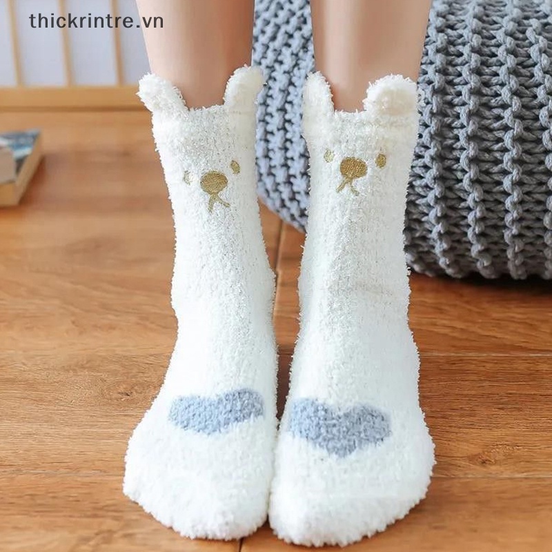 THI Tất Đáng Yêu Cho Nữ Làm Dày Cashmere Giữa Ống Tất Ngọt Ngào Bé Gái Mềm Mại Ấm Áp Ngoài Sàn Mặc Tất VN
