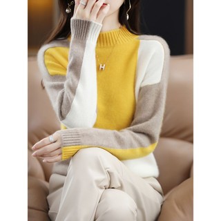 Áo sweater Cổ Tròn Dáng Rộng Màu Khối Thời Trang Thu Đông Phong Cách Mới Năm 2023