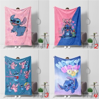 Hoạt Hình Lilo Stitch Flannel Chăn Quà Tặng Thiết Thực Cho Gia Đình Và Bạn Bè In Một Mặt Flannel Chăn Điều Hòa Không Khí Chăn Ngủ Văn Phòng Chăn