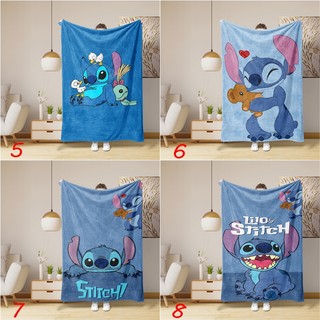 Chăn flannel Lilo Stitch in một mặt, quà tặng thiết thực cho gia đình và bạn bè, dùng cho phòng điều hòa, văn phòng