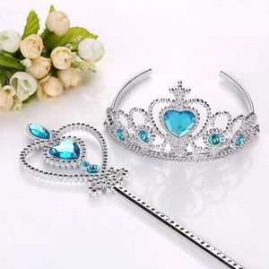 Bán chạy Công chúa Frozen Elsa Phụ kiện trang phục Vương miện Magic Wan Tính năng Trang trí bé gái