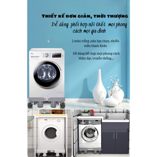Chân đế kê tủ lạnh Giá đỡ máy giặt 8 trụ đứng 4 bánh Tuỳ chỉnh độ cao Linh hoạt kích cỡ di chuyển dễ  Gia dụng Myd.23