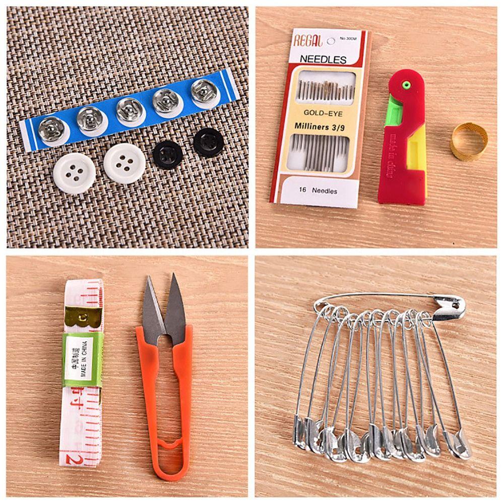 SMILE 46 Cái / bộ Bộ Hộp Đan, Phụ Kiện Thêu DIY Với Dụng Cụ May Chỉ Kim, Dụng Cụ Đo Băng Gia Đình Di Động Bền Đẹp Dụng Cụ May Vá