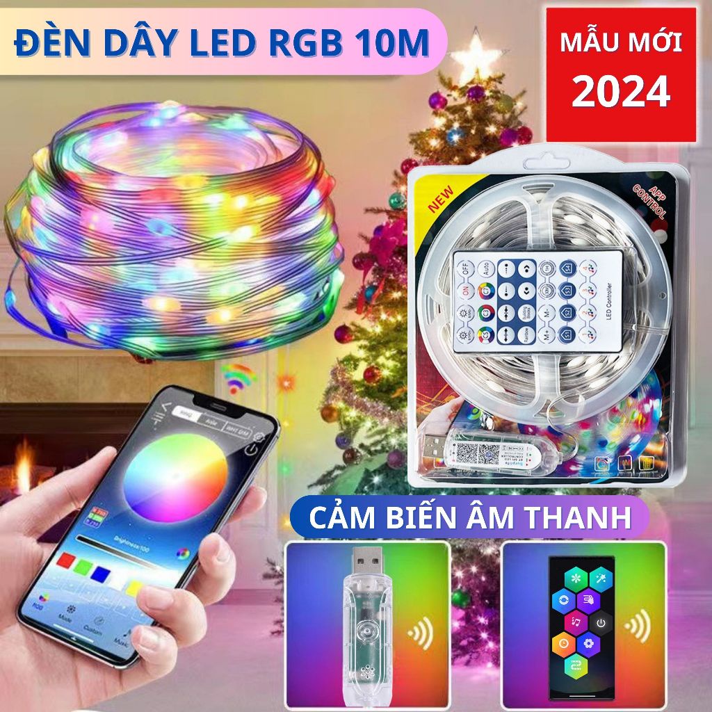 Đèn dây led RGB 16 triệu màu 10M Fairy Light FL02 điều khiển bằng đt và ...