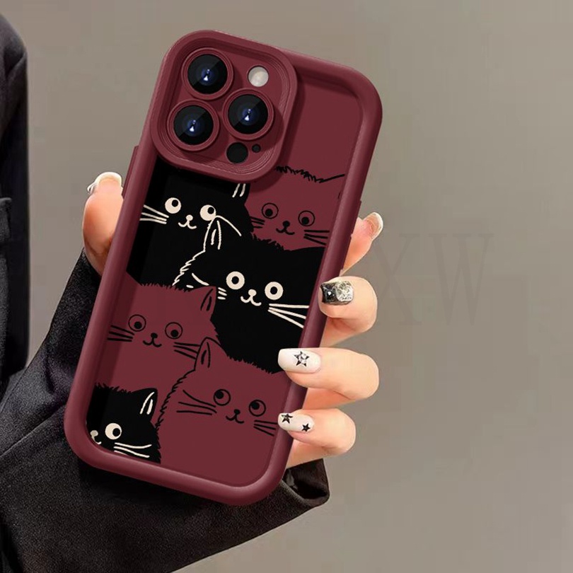 Ốp Điện Thoại Dẻo In Họa Tiết Mèo Đen Trắng Vui Nhộn Cho redmi k50 k40 k30 k20 pro k40 gaming k40s k50 ultra
