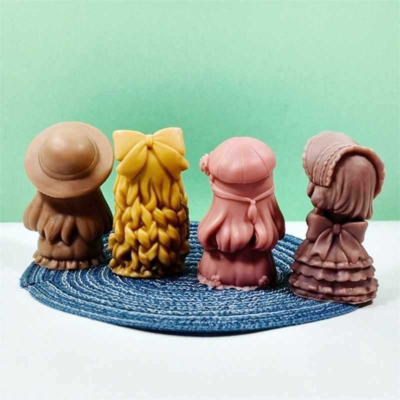 Khuôn Làm Bánh Chất Liệu Silicone Tự Làm Hình Bé Gái 3D Dễ Thương
