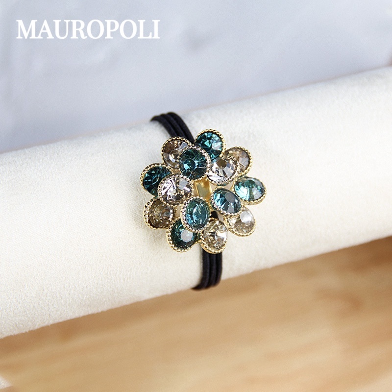 MAUROPOLI [Sẵn sàng] Dây buộc tóc đính đá Hàn Quốc Dây buộc tóc hoa trưởng thành Dây cao su đơn giản Dây buộc tóc độc đáo Mũ đội đầu bé gái Mori tươi nhỏ