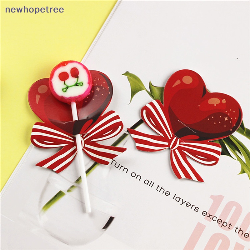 Set 50 Thẻ Kẹo Mút Trái Tim Xinh Xắn