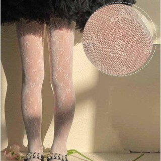 Vớ ren MARBLEM, Quần lót trẻ em công chúa lưới, Nơ mềm mại mùa hè Quần legging mỏng màu trắng cho bé
