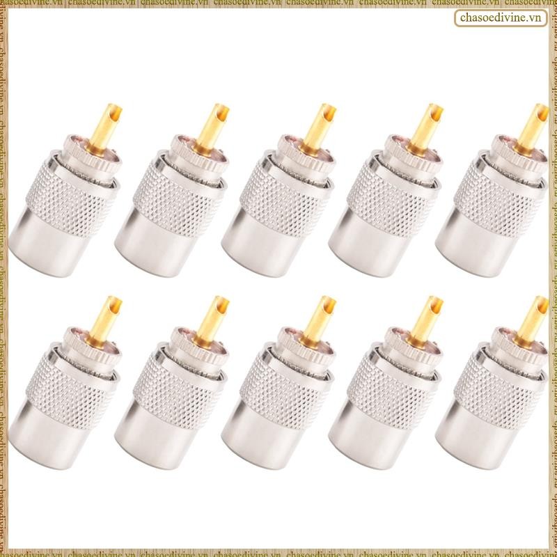 [K O G X] 10 CÁI Đầu nối RF Đầu nối UHF Nam RG8 RG58 Cáp Lug Đầu nối ăng-ten PL259