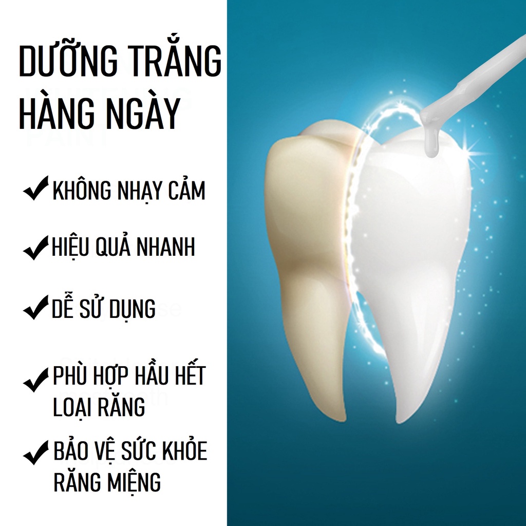 Sơn Làm Trắng Sáng Răng Tức Thì TOOTH PAINT Loại Bỏ Vi Khuẩn Mảng Bám Tích Tụ Lâu Ngày Do Khói Thuốc Cà Phê Giúp Hơi Thở