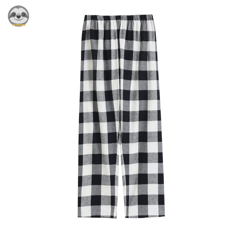 Quần Pijama Vải flannel / cotton Kẻ Sọc Caro Phong Cách muji Nhật Bản Mặc Ở Nhà / Ngoài Trời Cho Nam Và Nữ