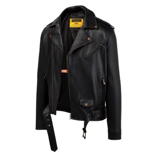 Áo da nam biker jacket, áo da thật cao cấp Fttleather Biker Double Rider da dê khoá đồng mã AD301D