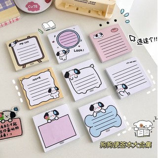 MEOWU Giấy Note Ghi Chú Mini Cún Trắng Vàng Nhiều Hình Nhiều Màu Sắc Dễ Thương