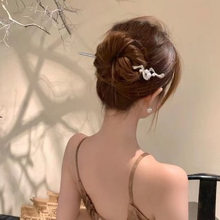 Trâm Cài Tóc Đính Ngọc Trai Bằng Kim Loại Phong Cách