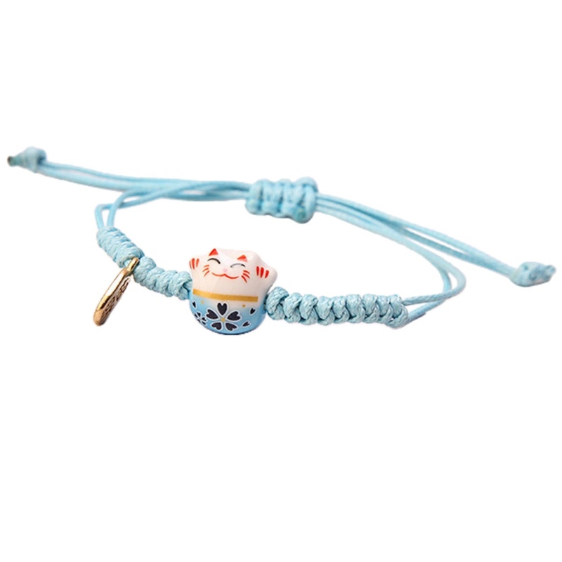 Vòng tay gốm thủ công hình mèo maneki neko dễ thương, mang lại may mắn - Bộ đôi