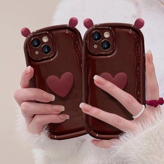 Sang Trọng Ốp Điện Thoại Mềm Chống Sốc Hình Tai Trái Tim Cho iphone15 14 13 12 11 pro max ixs max xr xs