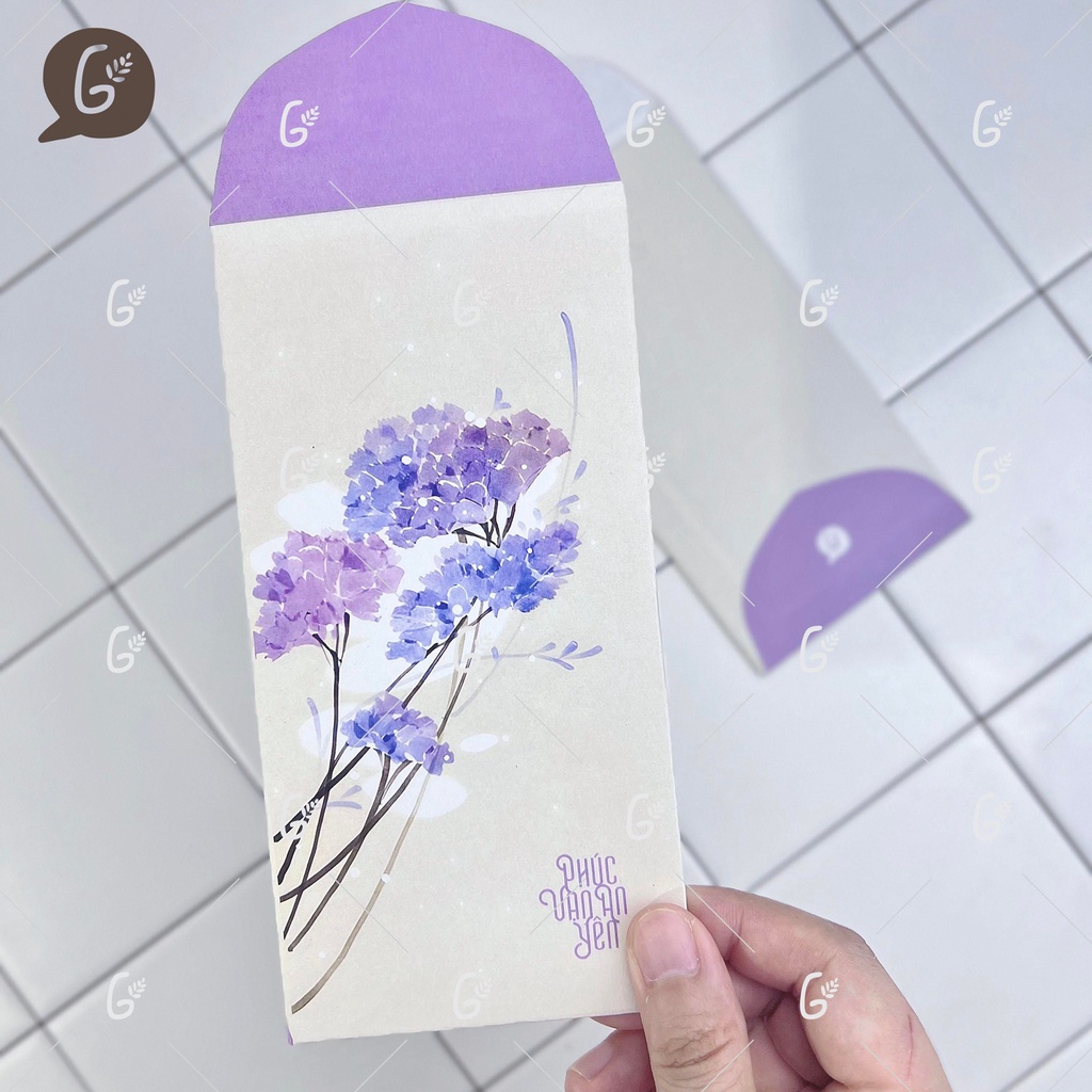 Bao lì xì tết 2025 cao cấp của Gác Xép với hoa văn họa tiết vintage kraft nhật  - Mã GX029