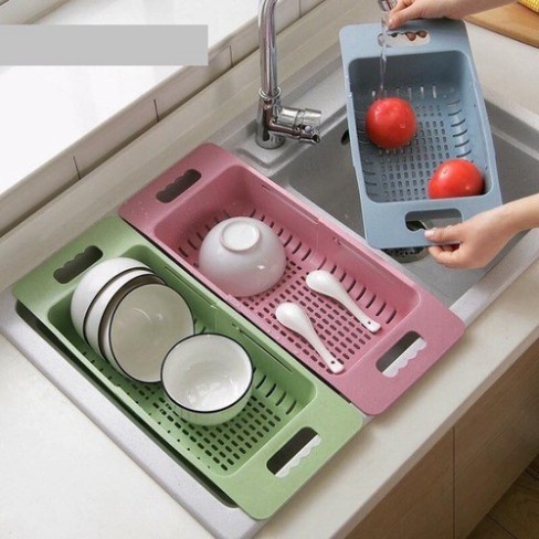 Rổ gác bồn rửa bát thông minh gấp gọn có thể điều chỉnh kích thước gài bồn rửa chén siêu tiện dụng - Gia Dụng Anh Thu