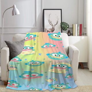 Chăn Flannel hoạt hình Sanrio Hangyodon in một mặt, điều hòa không khí, quà tặng cho gia đình và bạn bè, dùng tại văn phòng