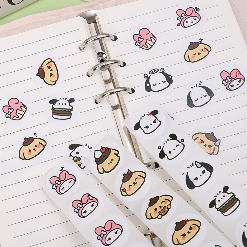 SANRIO Bộ 200 Nhãn Dán Tự Dính Họa Tiết Hoạt Hình Dễ Thương Trang Trí Sách / Túi Quà / Phong Bì Đám Cưới