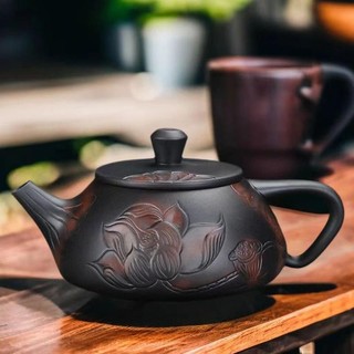 Ấm trà tử đào Thạch Biều Sen Đá Tím (170ml)