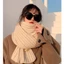 Khăn quàng cổ mùa đông trơn chất dạ len phong cách Hàn Quốc hot trend