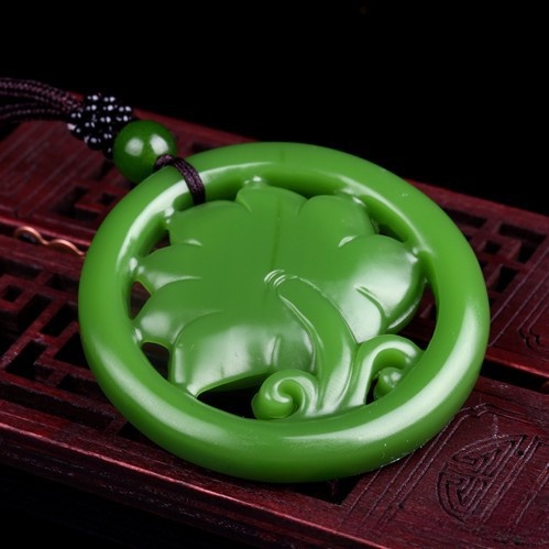 Spinner Mặt Dây Chuyền Hình Hoa Sen Màu Xanh Lá Phong Cách Giàu Có Dễ Phối Đồ