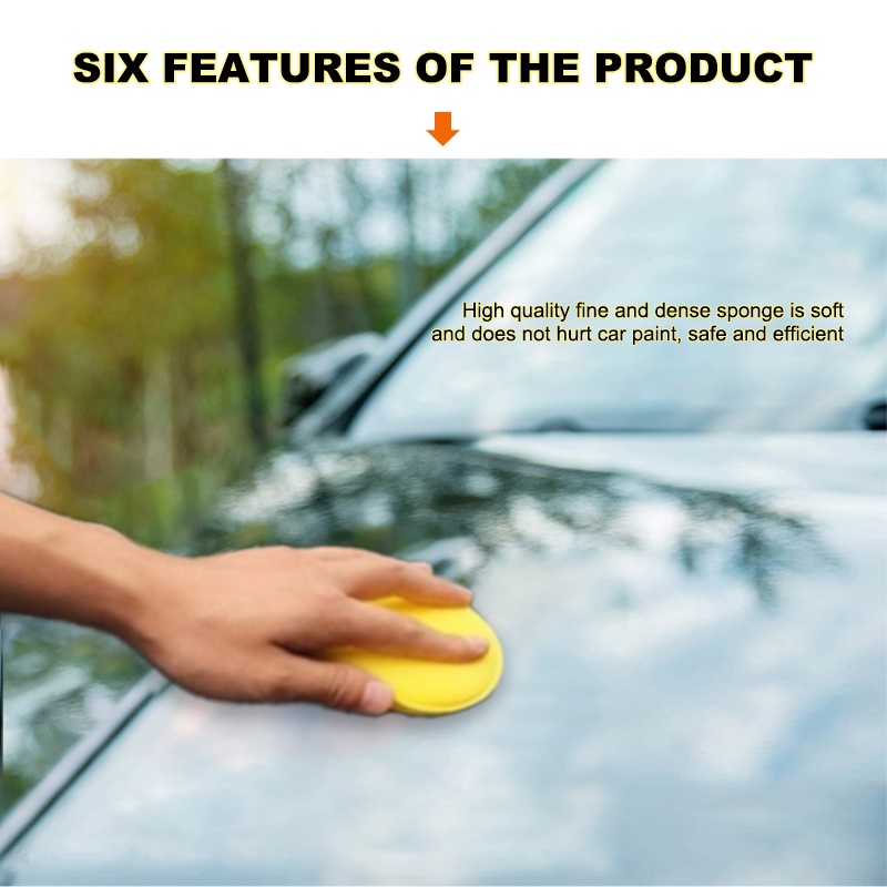 khăn lau xe  SEAMETAL Đệm Xốp Tròn Đánh Bóng Xe Hơi / Xe Máy Màu Vàng