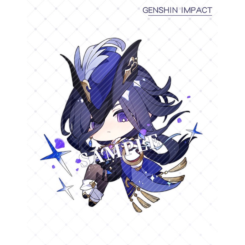 Móc khoá Genshin Impact acrylic chibi Arlecchino Furina Lyney