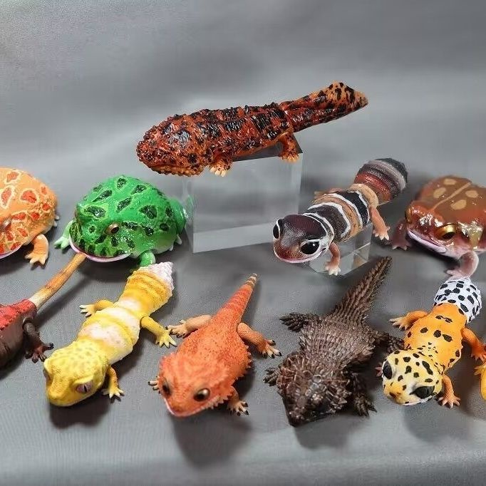 [Btf] Hàng có sẵn Bandai Fat Tail Gecko Oreo Straight Line Zulu Whitening Trendy Play Trang trí viên nang Đồ chơi mô phỏng động vật ZVFY