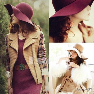 Phụ Nữ Rộng Viền Vòm Mũ Có Thể Gập Lại Retro Floppy Fedora Mũ Thường Ngày Nỉ Bowler Mũ Chống Nắng