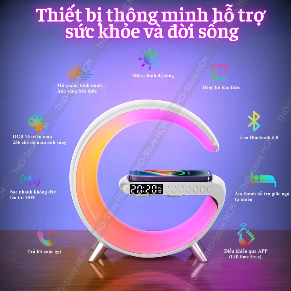 Loa Bluetooth G11 Không Dây Hỗ Trợ App Điều Chỉnh Led Kiêm Đèn Ngủ , Đồng Hồ Báo Thức Đa Năng