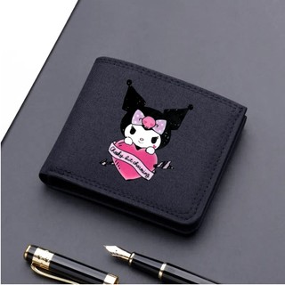 Ví Đựng Tiền Xu / Thẻ Bằng Vải Canvas In Họa Tiết Hoạt Hình Kuromi Có Khóa Kéo Nhỏ Gọn Tiện Dụng Cho Bé