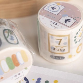 Cam Sổ Tay Băng Hoàng Hôn Bốn Mùa Kẹp Nhỏ Chắp Vá Nhỏ Bữa Trưa Trà Chiều Washi Băng 6m Cuộn Đặc Biệt Dầu Miếng Dán