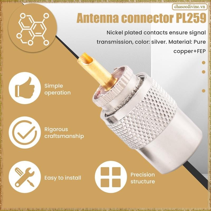 [K O G X] 10 CÁI Đầu nối RF Đầu nối UHF Nam RG8 RG58 Cáp Lug Đầu nối ăng-ten PL259