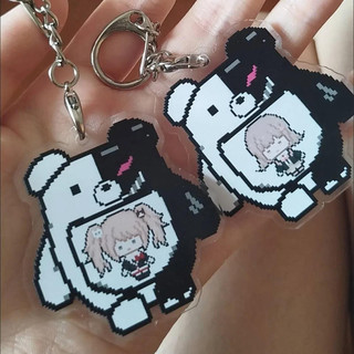 Móc khóa Danganronpa Pixel – Có Komaeda, Ouma, Nanami, Junko, v.v. – Móc khóa Anime, Móc khóa bền, Mặt dây chuyề
