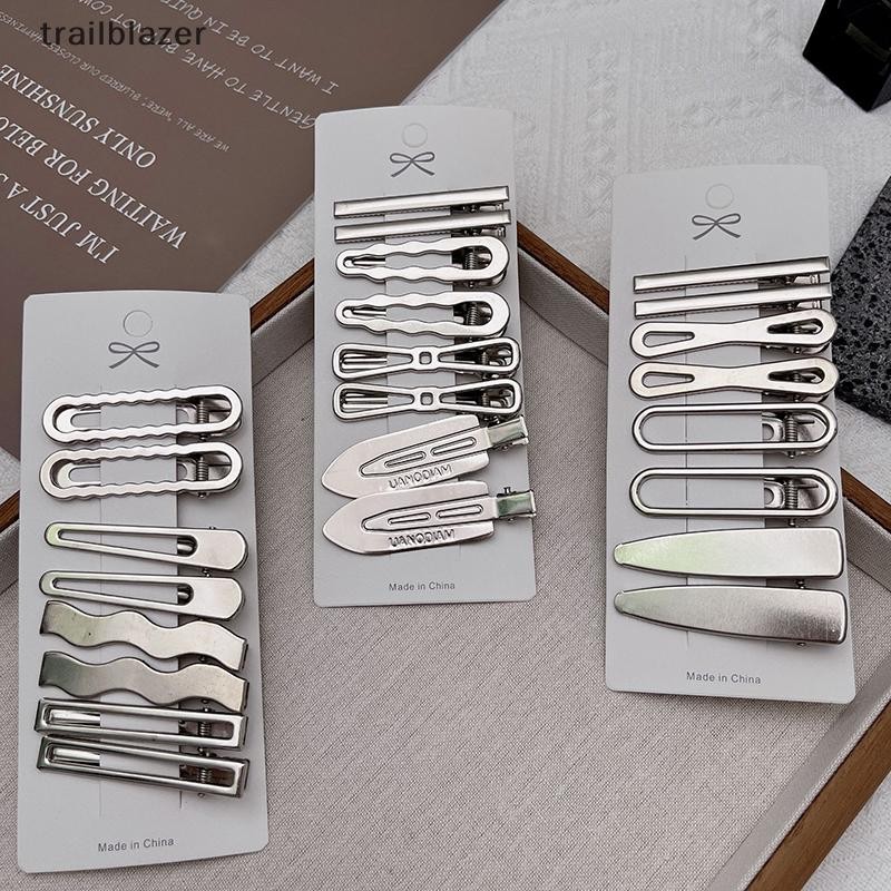 Trailblazer 8 Chiếc Bé Gái Kẹp Tóc Bạc Kim Loại Mỏ Vịt Kẹp Nữ Kẹp Tóc Bên Nổ Nữ Nữ Barrettes Phụ Kiện Tóc Mới