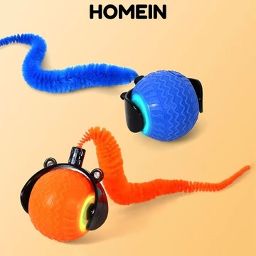 Đồ chơi cho mèo thông minh HOMEIN, Đồ chơi cho mèo lăn nhanh có thể sạc lại, Đuôi chuột bắt chước tự động sáng tạo Bóng huấn luyện chó mèo cho đồ dùng cho thú cưng