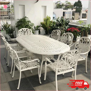 Bộ bàn ghế sân vườn ngoài trời Đẹp Bộ bàn ghế ban công ngoài trời nhôm đúc Bàn ghế ngoài trời - HP29