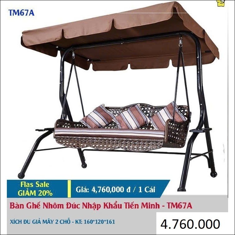 Mẫu Xích đu Ngoài trời Sắt Sơn Tĩnh Điện nhập khẩu Ngoài hình đẹp mịn Màu sắc nhôm đồng bắt mắt Xích đu ngoài trời XD01