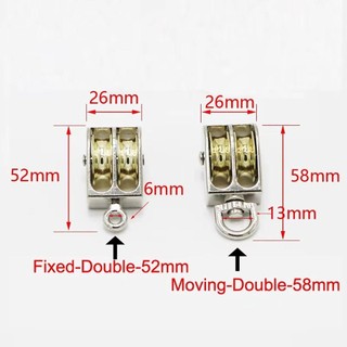 LAKAMMY 1 Chiếc Ròng Rọc Messenger, Ròng Rọc Di Chuyển Hợp Kim Kẽm Mini, Bánh Xe Đơn / Đôi Bền Đẹp 43 / 58 / 86mm Kim Loại Sheave Giải Quyết Nâng