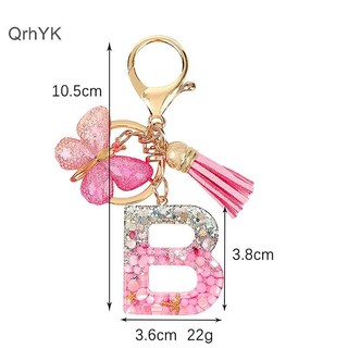 Nhà Máy Thời Trang A-Z Dreamy Sequin Chữ Móc Khóa Dành Cho Nữ sel Bướm Mặt Dây Chuyền Ban Đầu Móc Khóa Ví Treo Túi Quyến Rũ Móc Chìa Khóa Xe QrhYK
