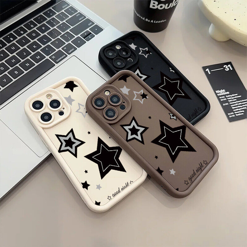 Ốp Lưng Ngôi Sao Cho Samsung Galaxy A55 A15 A16 A35 A54 A34 A53 A05 A04 A14 A24 A05S A04E A12 A13 A22 A23 A25 A32 A33 A51 A71 Vỏ Silicon Mềm TPU Bảo Vệ Camera