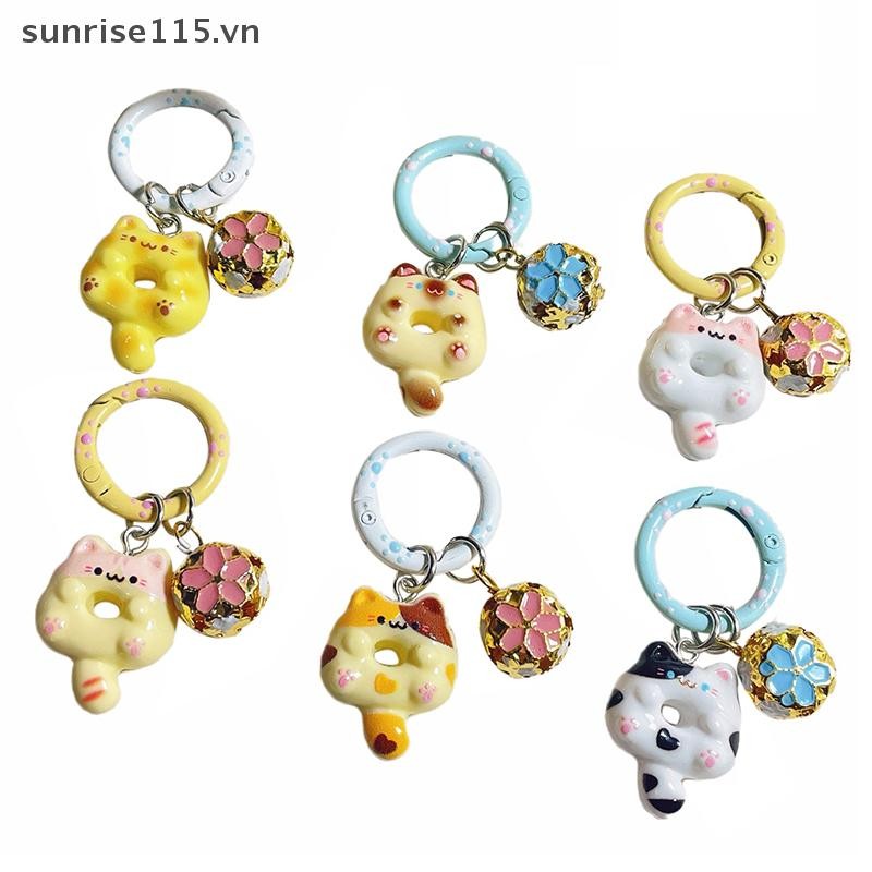 Ssvn Dễ Thương Donut Móc Khóa Sáng Tạo Vui Nhộn Mèo Con Móc Khóa Ba Lô Đáng Yêu Mặt Dây Chuyền Túi Chìa Khóa Trang Trí Quà Tặng Phụ Kiện Túi Đôi.