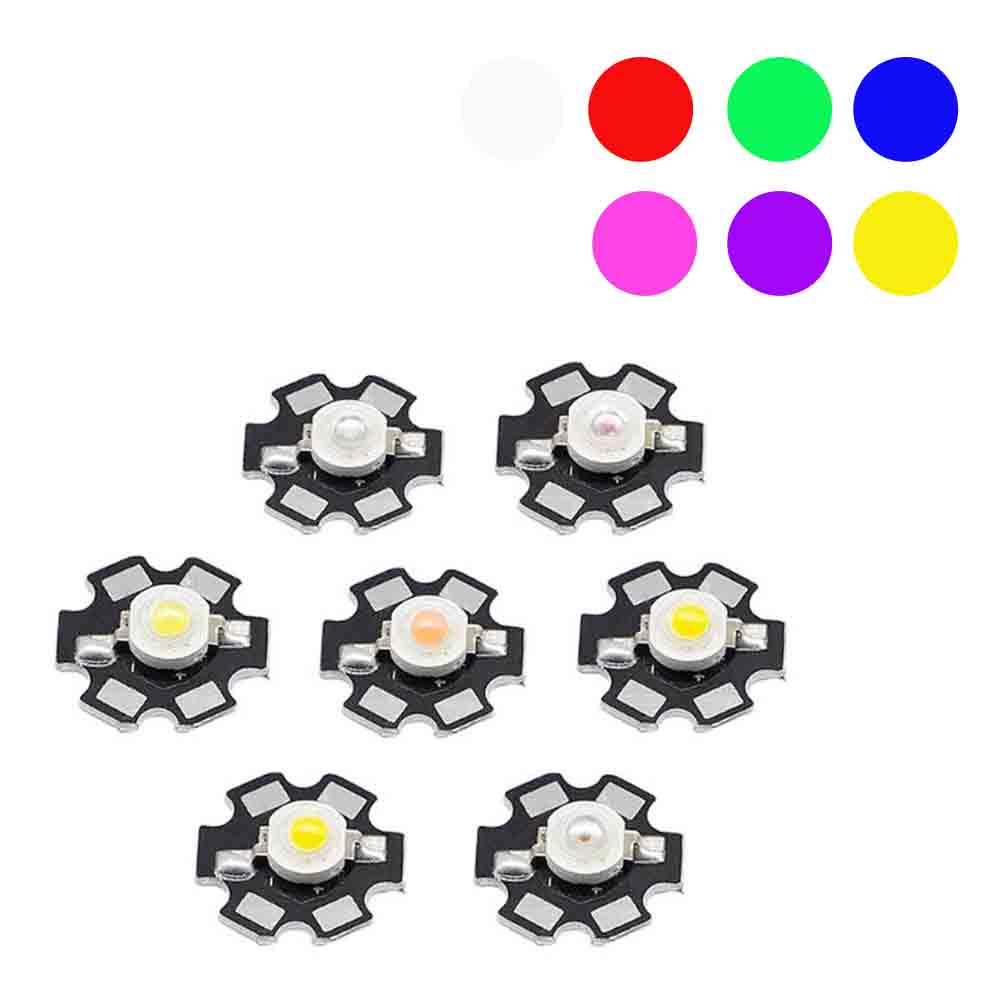 Lot De 10 Lentilles LED 20mm à 45° Avec Supports Noirs - Pour LED 1W/3W Haute Puissance