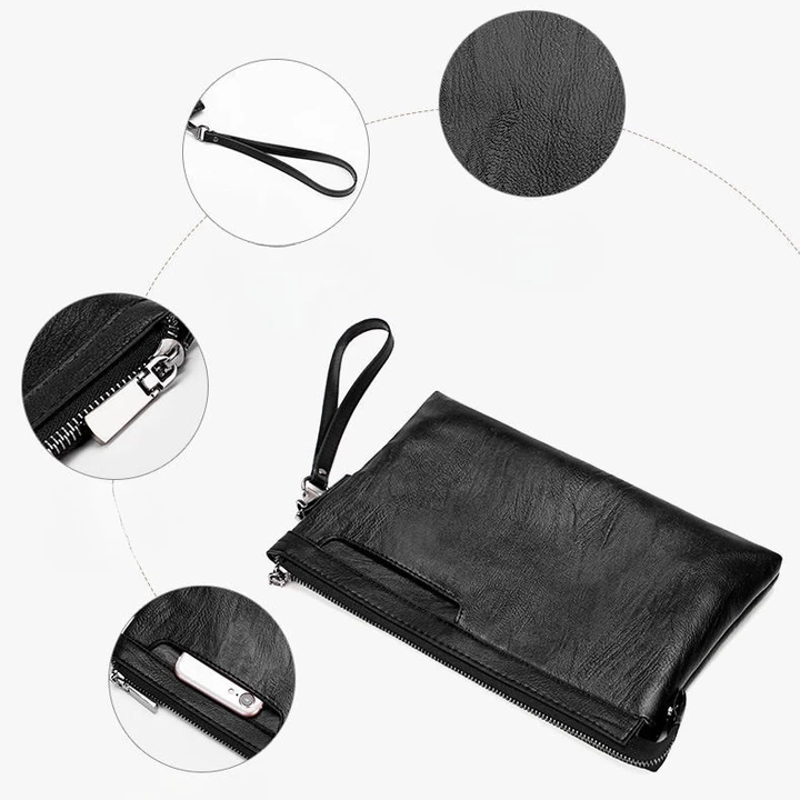 IELGY Men 's Clutch Business Túi đựng điện thoại di động thời trang nhẹ Ví dung tích lớn – 4