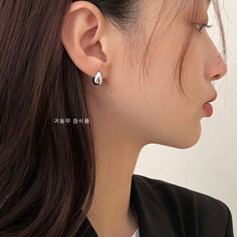 Khuyên Tai Kim Loại Hình Giọt Nước mini Phong Cách niche Thời Trang Mới ...